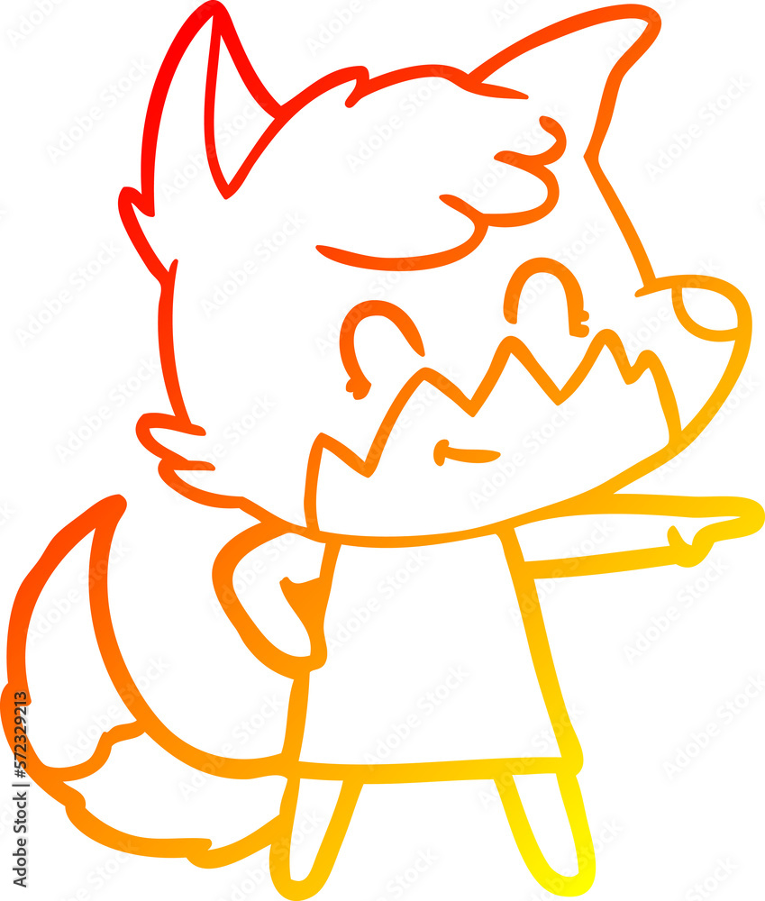warm gradient line drawing cartoon happy fox warm gradient line drawing cartoon happy fox