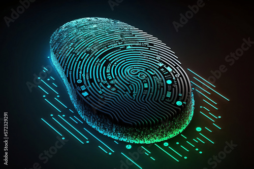 Wallpaper Mural A security fingerprint lock for protection. Fingerprint security protection. Double verify for safety. Fingerprint scan. Generative AI. Torontodigital.ca