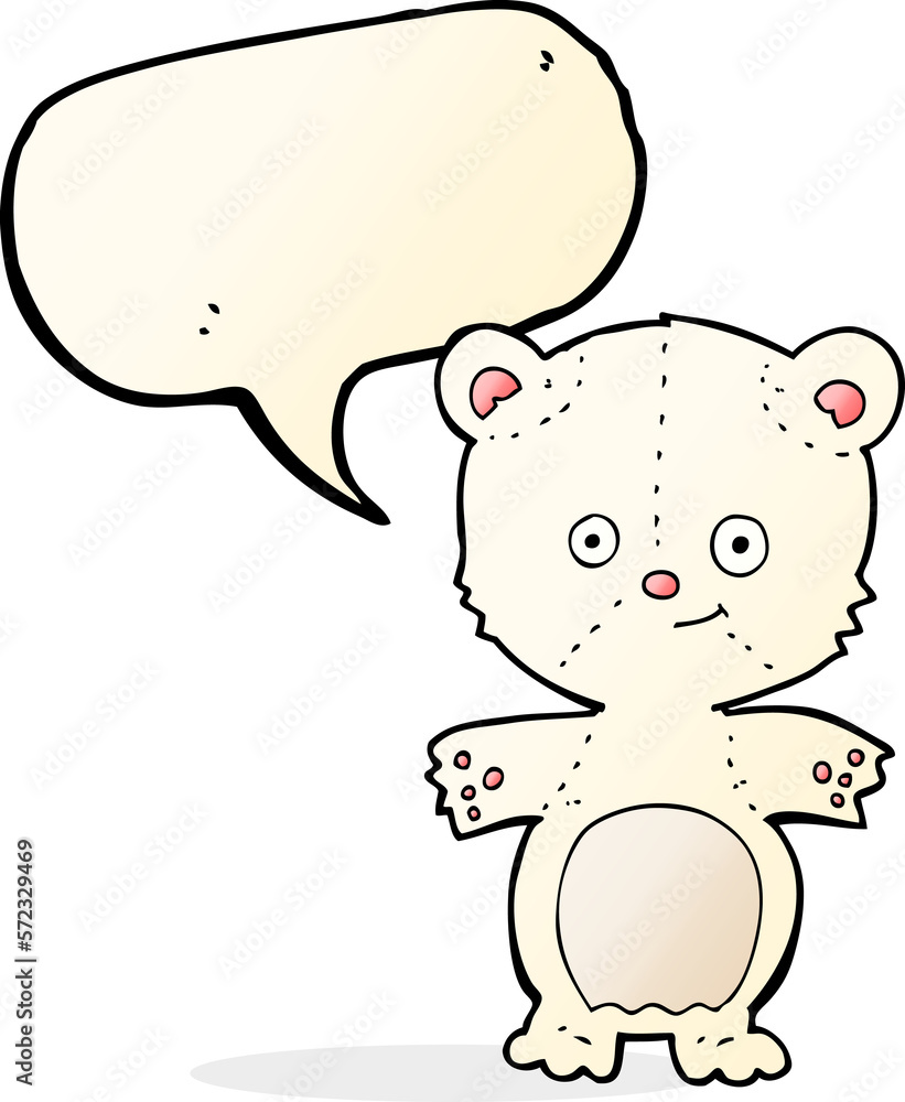 cartoon happy polar bear with speech bubble cartoon happy polar bear with speech bubble