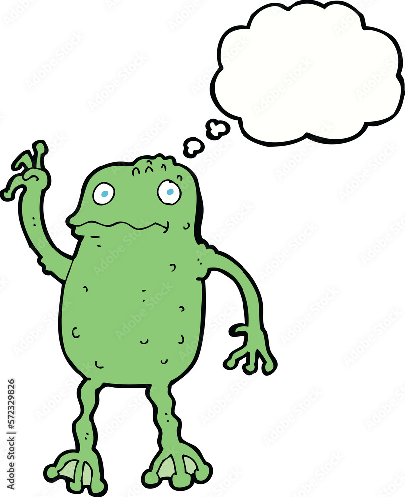 cartoon frog with thought bubble cartoon frog with thought bubble