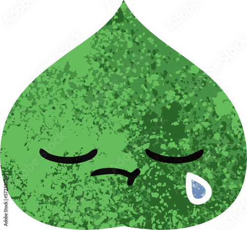Foto retro illustration style cartoon expressional leaf