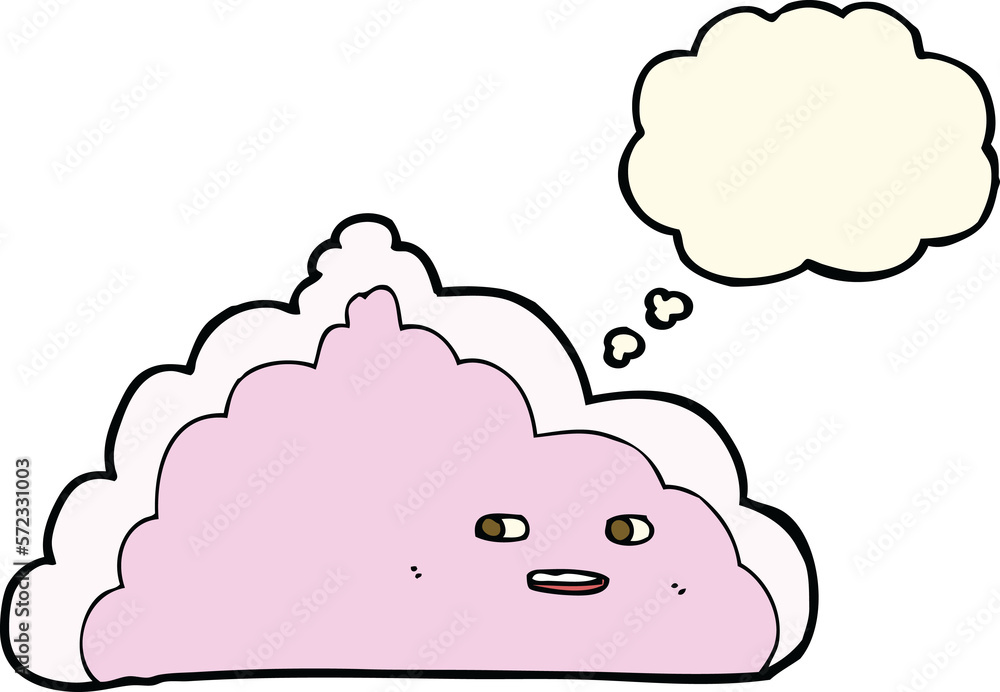 cartoon cloud with thought bubble cartoon cloud with thought bubble