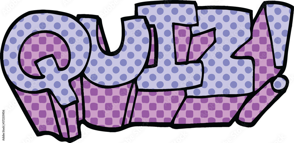 comic book style cartoon quiz symbol comic book style cartoon quiz symbol