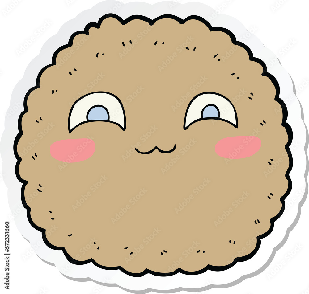 sticker of a cartoon biscuit sticker of a cartoon biscuit