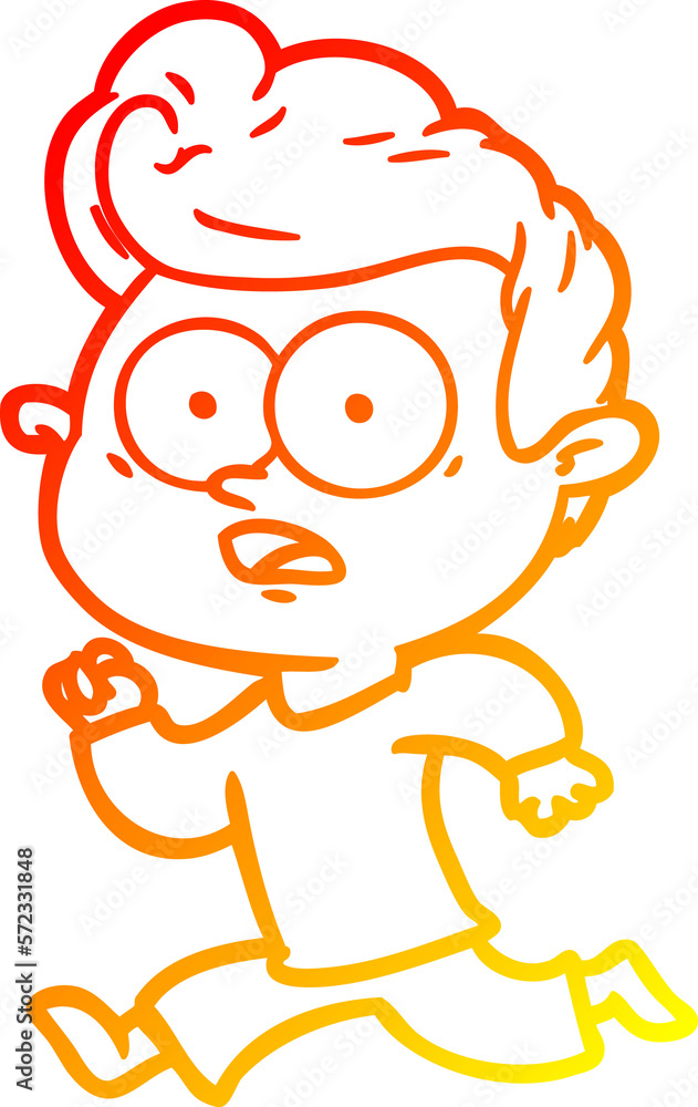 warm gradient line drawing shocked cartoon man warm gradient line drawing shocked cartoon man