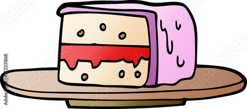 cartoon doodle slice of cake
