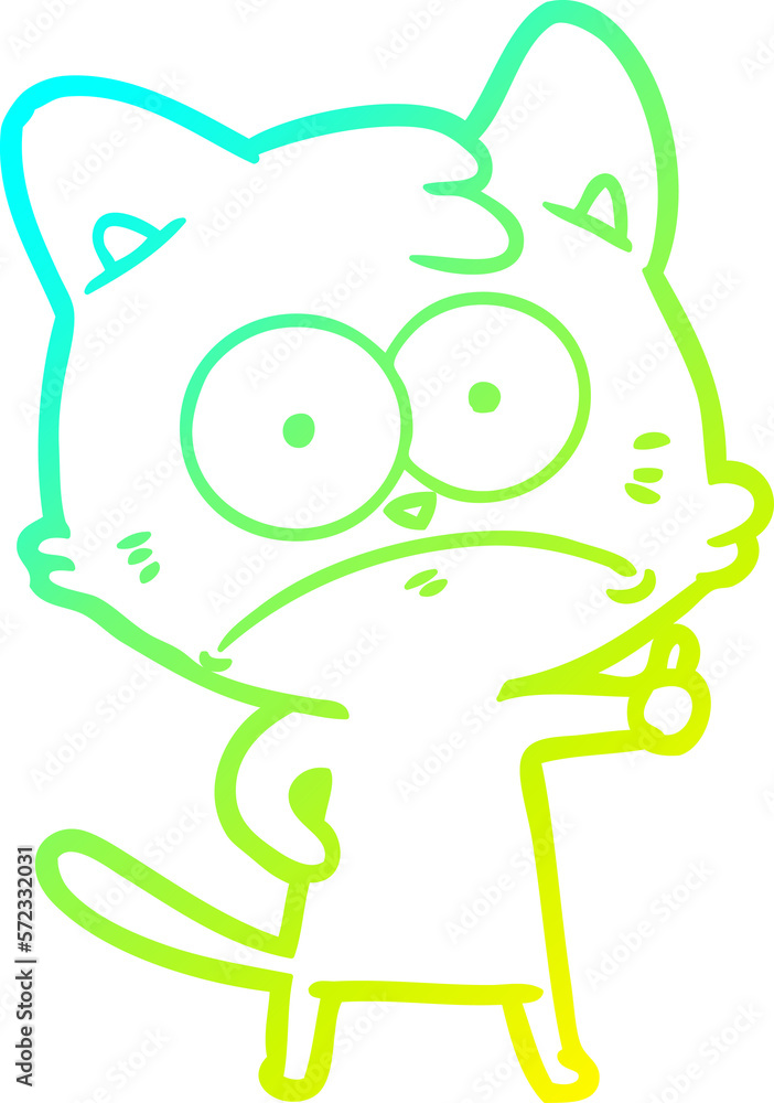 cold gradient line drawing cartoon nervous cat cold gradient line drawing cartoon nervous cat