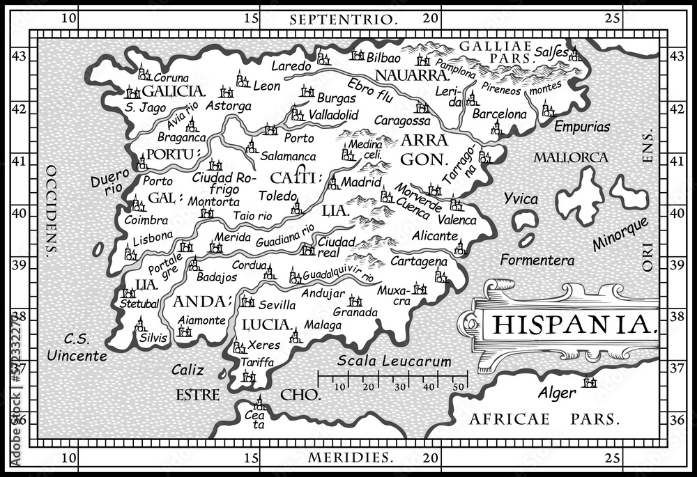Ancient map of Spain Ancient map of Spain