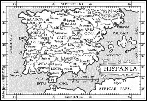 Ancient map of Spain