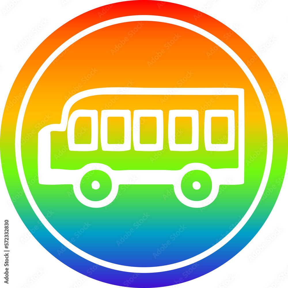 school bus circular in rainbow spectrum school bus circular in rainbow spectrum