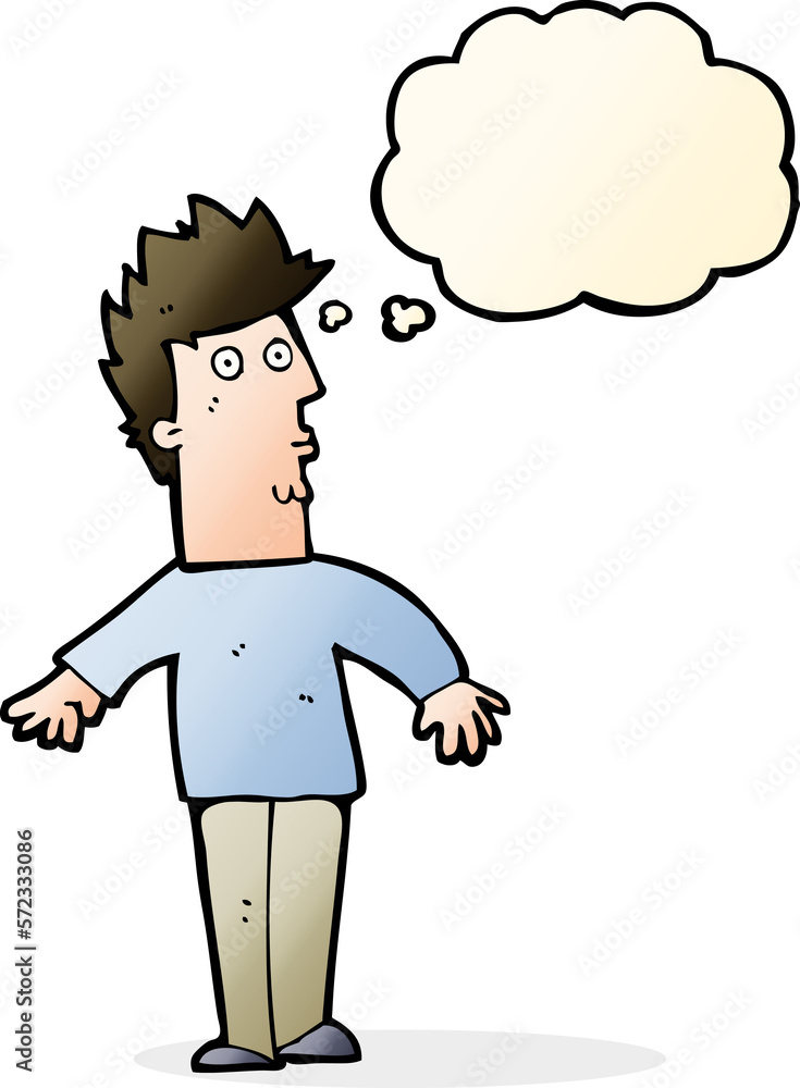 cartoon surprised man with thought bubble cartoon surprised man with thought bubble