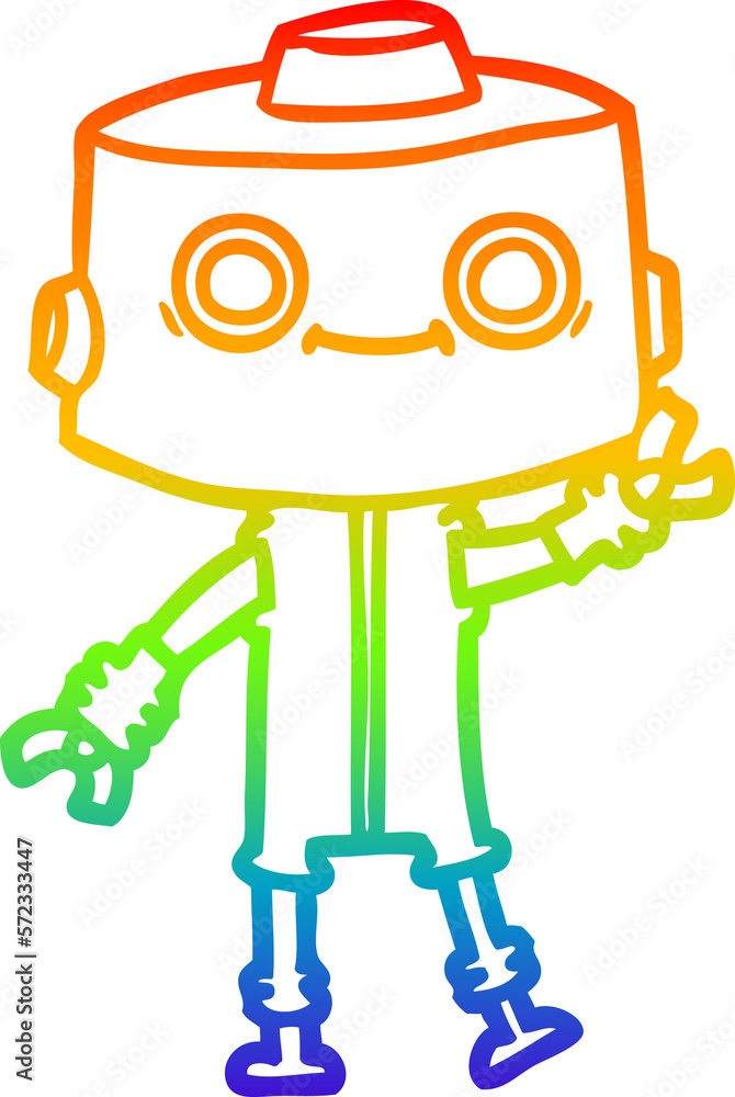 rainbow gradient line drawing cartoon robot rainbow gradient line drawing cartoon robot