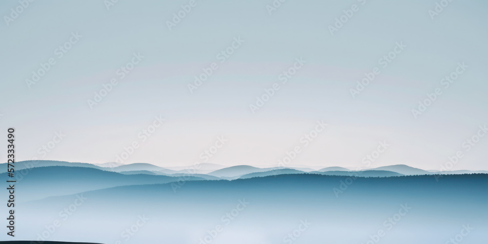 Minimal landscape illustration. Generative AI
