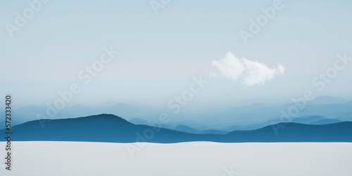 Minimal landscape illustration. Generative AI 