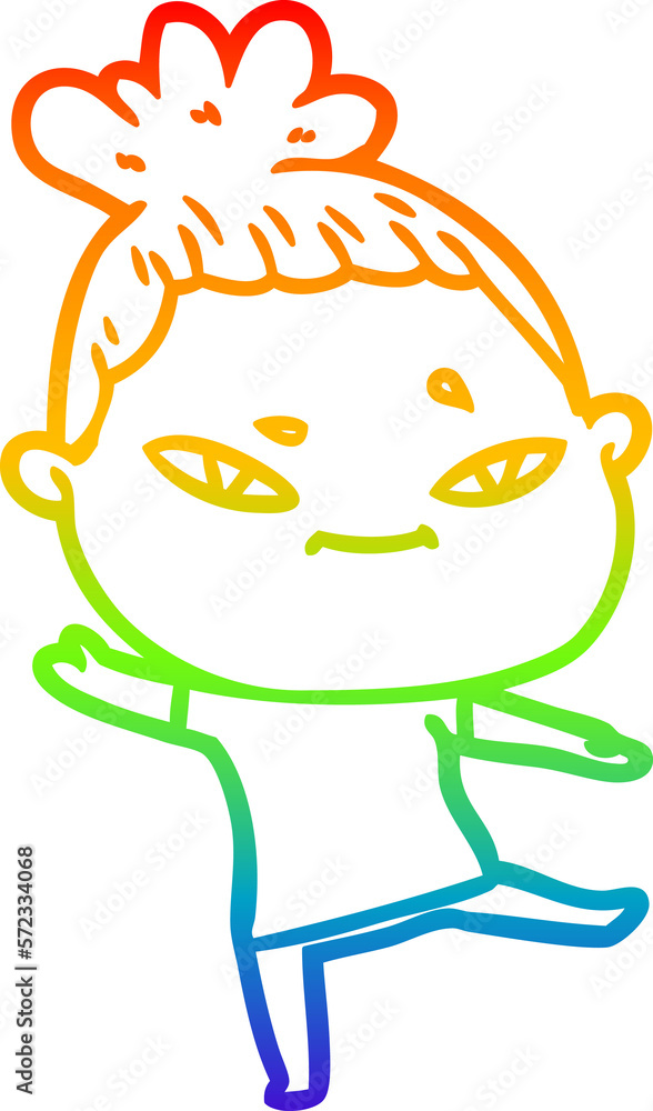 rainbow gradient line drawing cartoon woman rainbow gradient line drawing cartoon woman