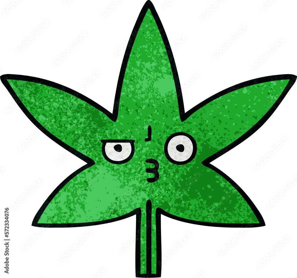 retro grunge texture cartoon marijuana leaf retro grunge texture cartoon marijuana leaf