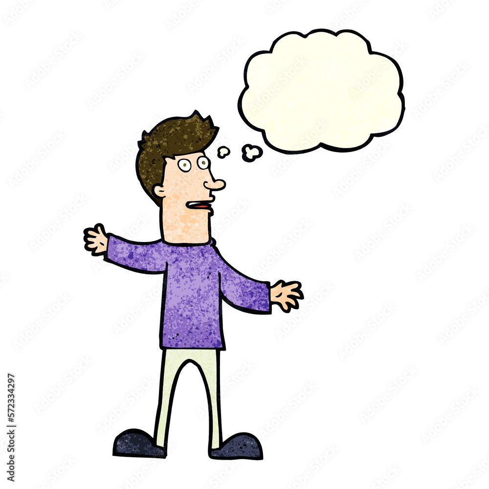 cartoon surprised man with thought bubble cartoon surprised man with thought bubble