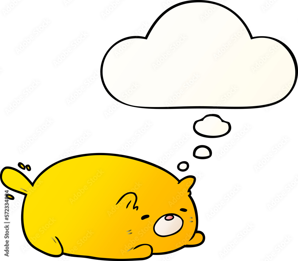 cartoon cat and thought bubble in smooth gradient style cartoon cat and thought bubble in smooth gradient style