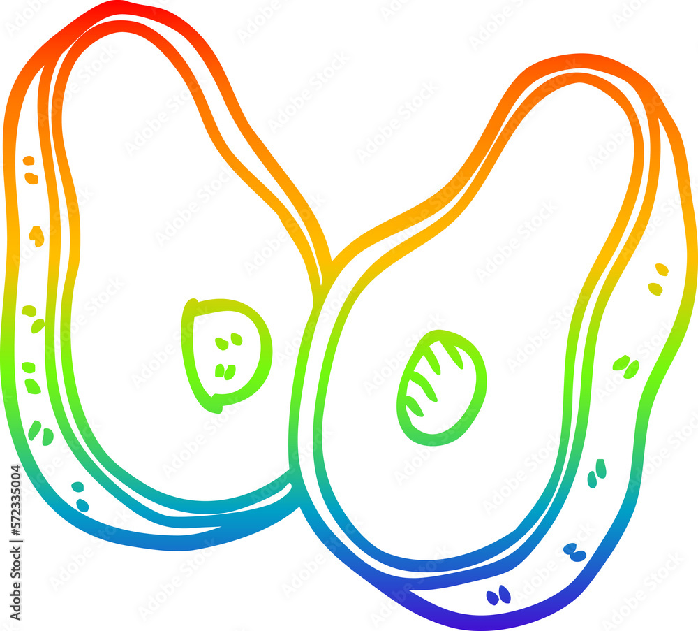 rainbow gradient line drawing carton avocado rainbow gradient line drawing carton avocado