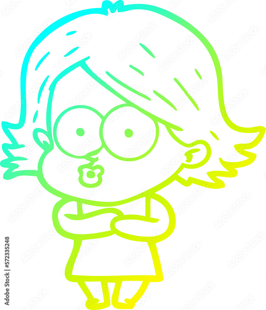 cold gradient line drawing cartoon girl pouting cold gradient line drawing cartoon girl pouting
