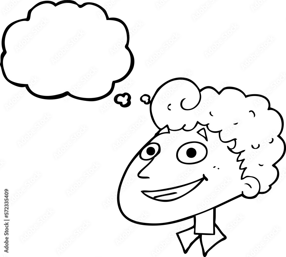 thought bubble cartoon happy man thought bubble cartoon happy man