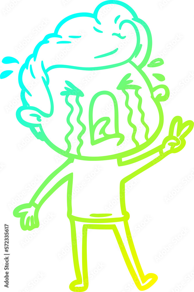 cold gradient line drawing cartoon crying man cold gradient line drawing cartoon crying man
