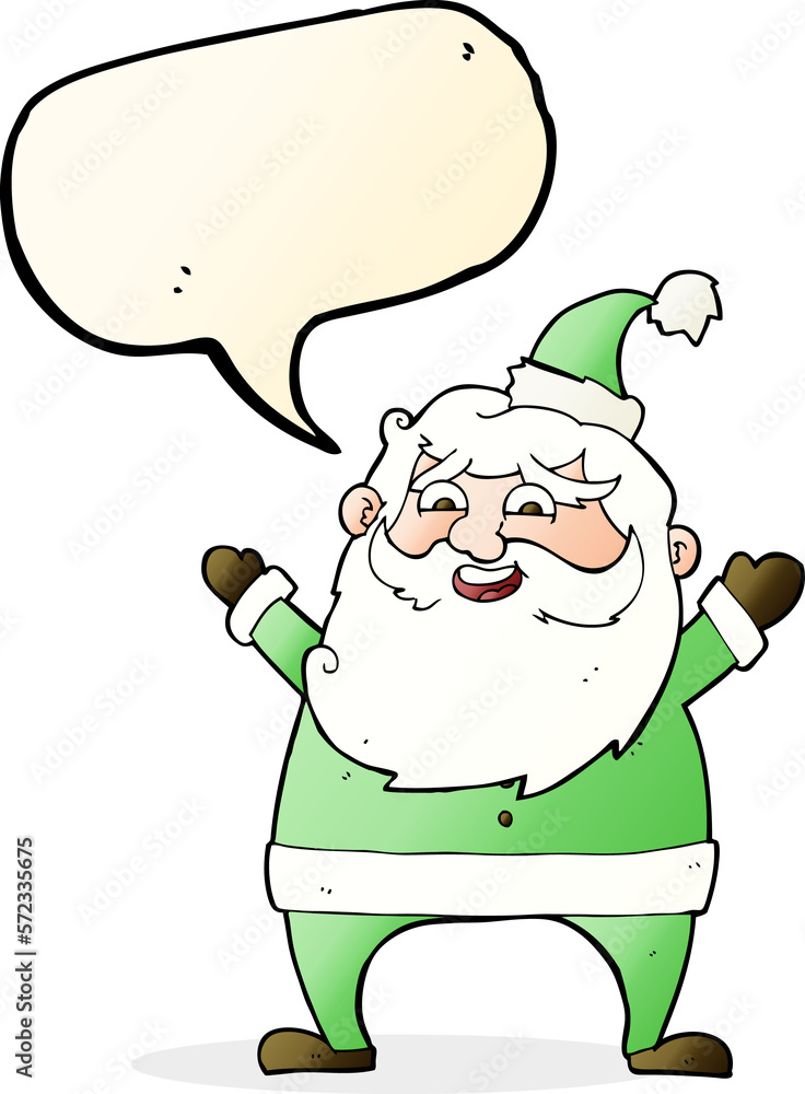 jolly santa cartoon with speech bubble jolly santa cartoon with speech bubble