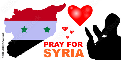 Pray for Syria Earthquake disaster victims Save life. Support and show solidarity with the Turkish and Syrian people. Turkey map, Syria Map. Turkey Flag, Syria Flag. prays due Help People.