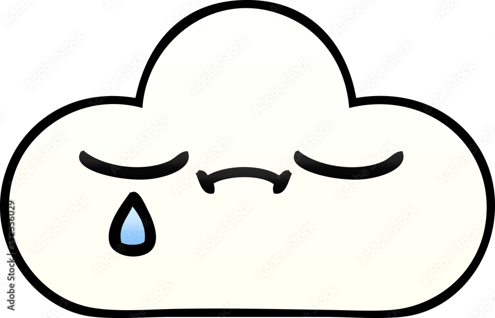 gradient shaded cartoon sad cloud gradient shaded cartoon sad cloud