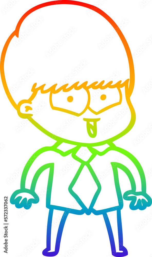 rainbow gradient line drawing cartoon happy boy rainbow gradient line drawing cartoon happy boy