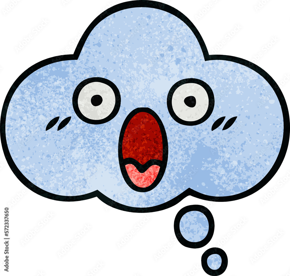 retro grunge texture cartoon thought bubble retro grunge texture cartoon thought bubble