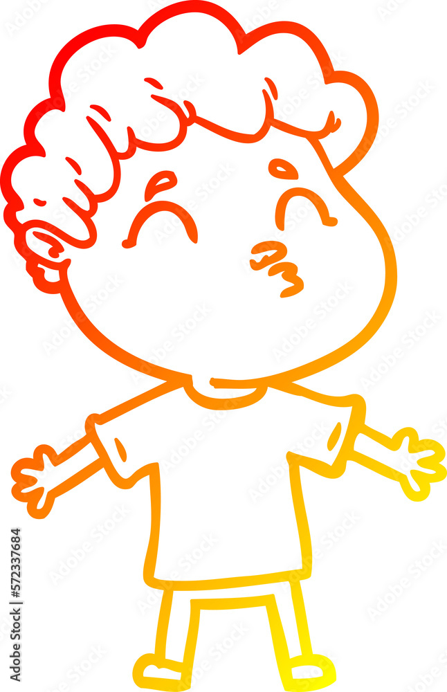 warm gradient line drawing cartoon man pouting warm gradient line drawing cartoon man pouting