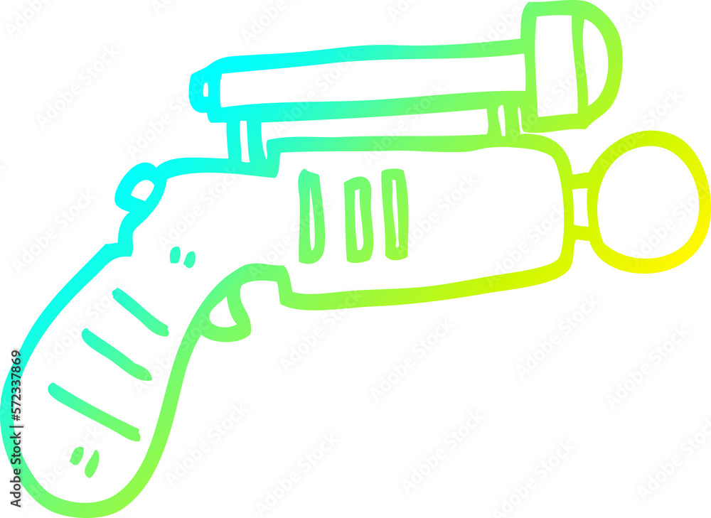 cold gradient line drawing cartoon ray gun cold gradient line drawing cartoon ray gun