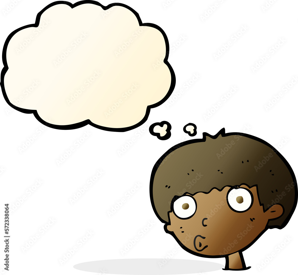 cartoon surprised boy with thought bubble cartoon surprised boy with thought bubble