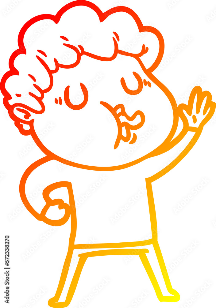 warm gradient line drawing cartoon man singing warm gradient line drawing cartoon man singing