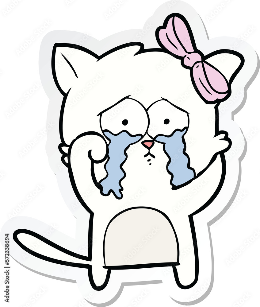 Fototapeta premium sticker of a cartoon cat
