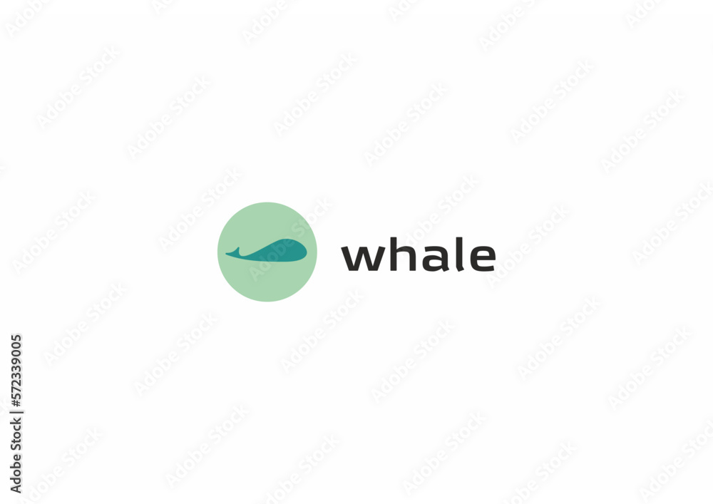 Template logo design solution with whale stilization image Template logo design solution with whale stilization image