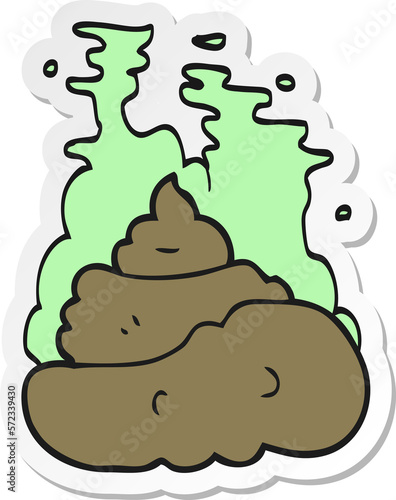 sticker of a cartoon gross poop