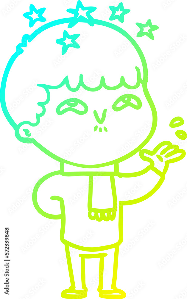 cold gradient line drawing cartoon amazed boy cold gradient line drawing cartoon amazed boy