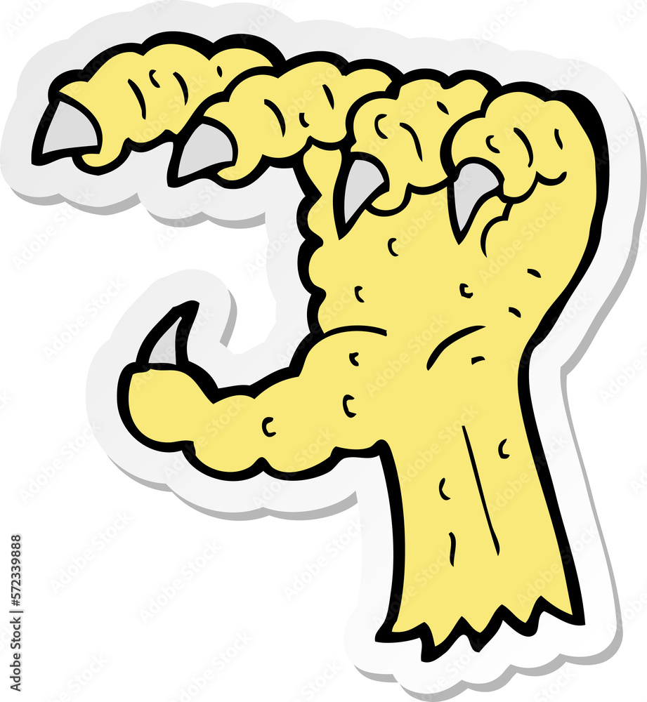 sticker of a cartoon bird claw sticker of a cartoon bird claw