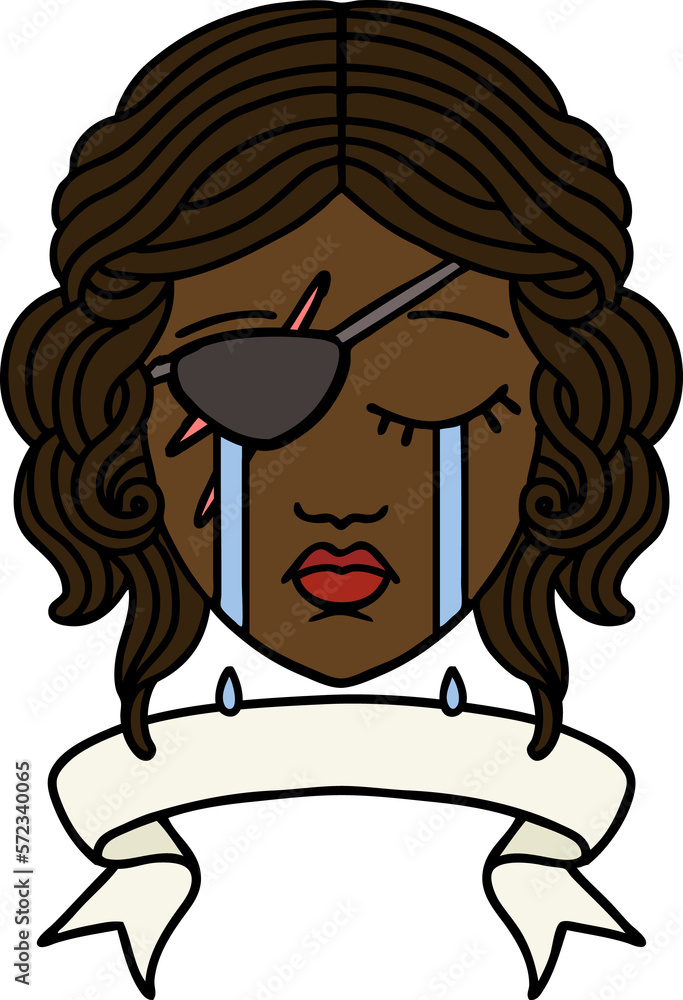 crying human rogue with banner illustration crying human rogue with banner illustration