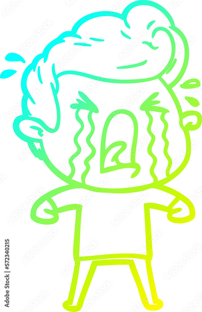 cold gradient line drawing cartoon crying man cold gradient line drawing cartoon crying man