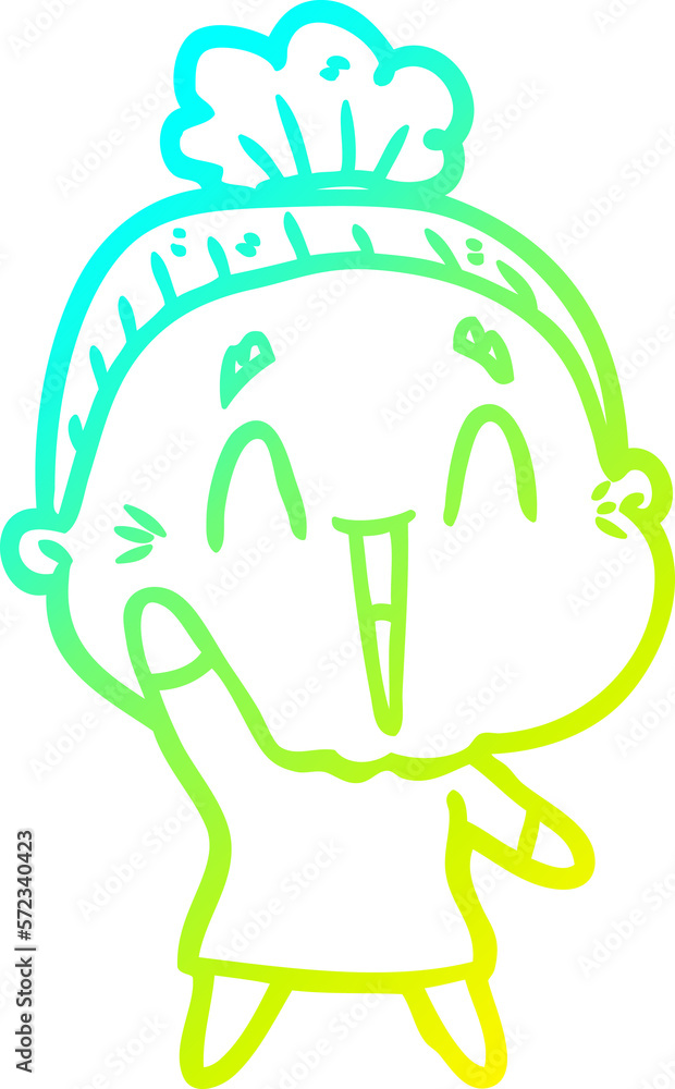 cold gradient line drawing cartoon happy old lady cold gradient line drawing cartoon happy old lady