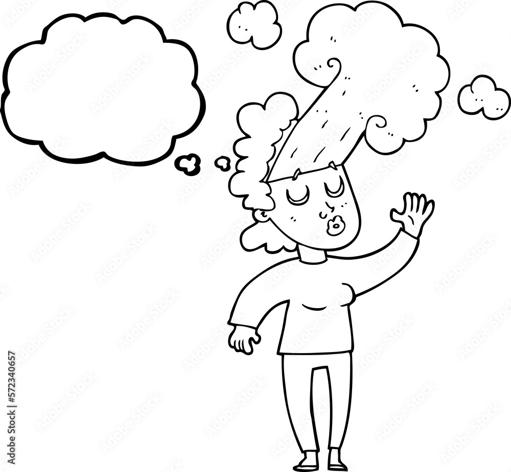 thought bubble cartoon woman letting off steam thought bubble cartoon woman letting off steam