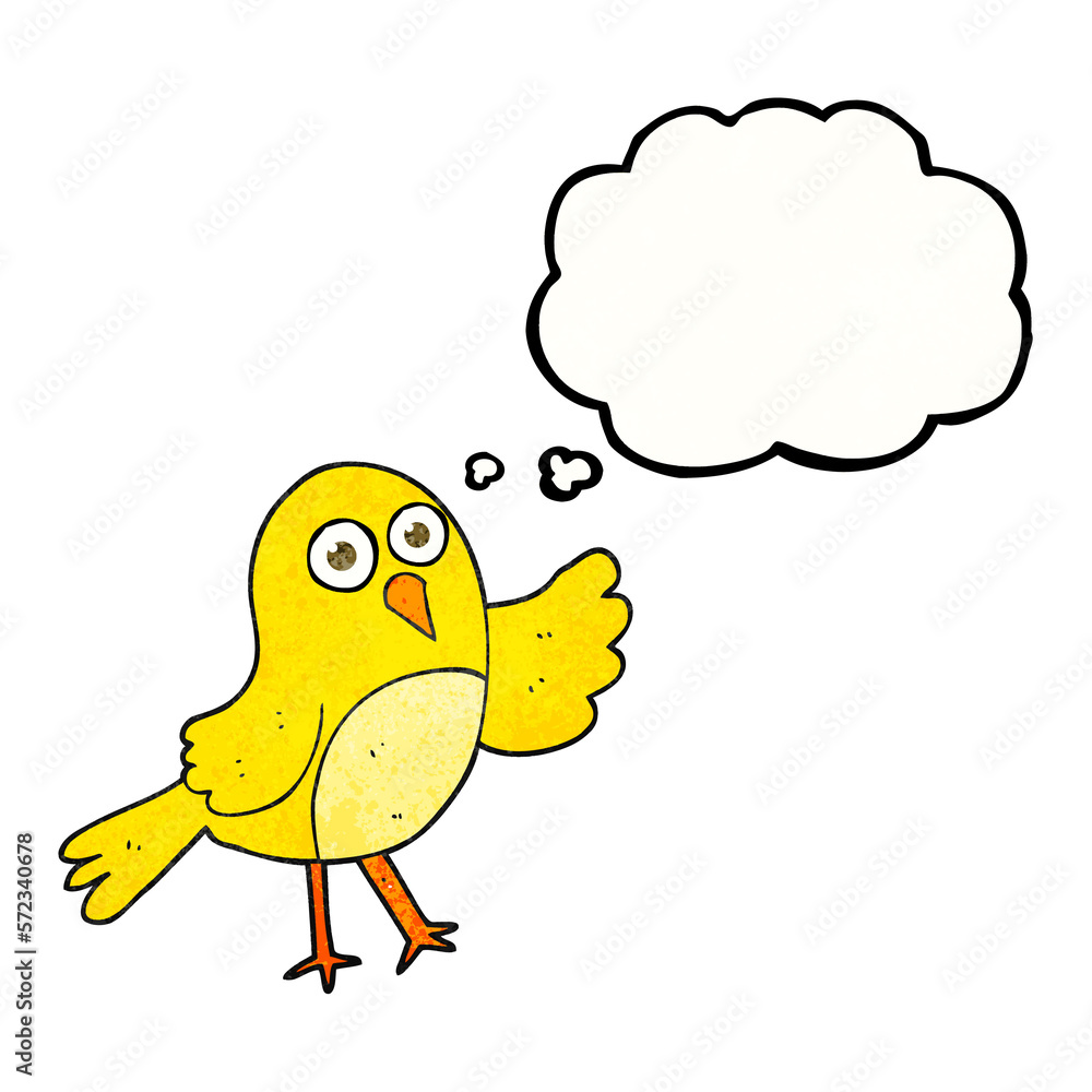 thought bubble textured cartoon bird thought bubble textured cartoon bird