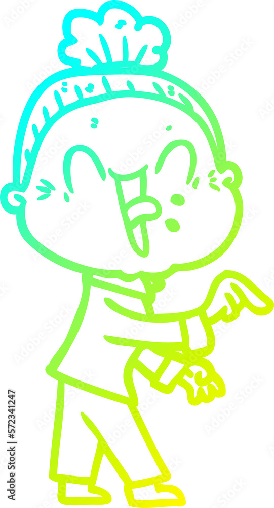 cold gradient line drawing cartoon happy old woman cold gradient line drawing cartoon happy old woman