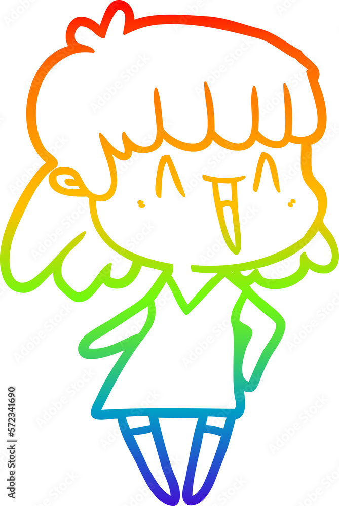 rainbow gradient line drawing cartoon woman rainbow gradient line drawing cartoon woman
