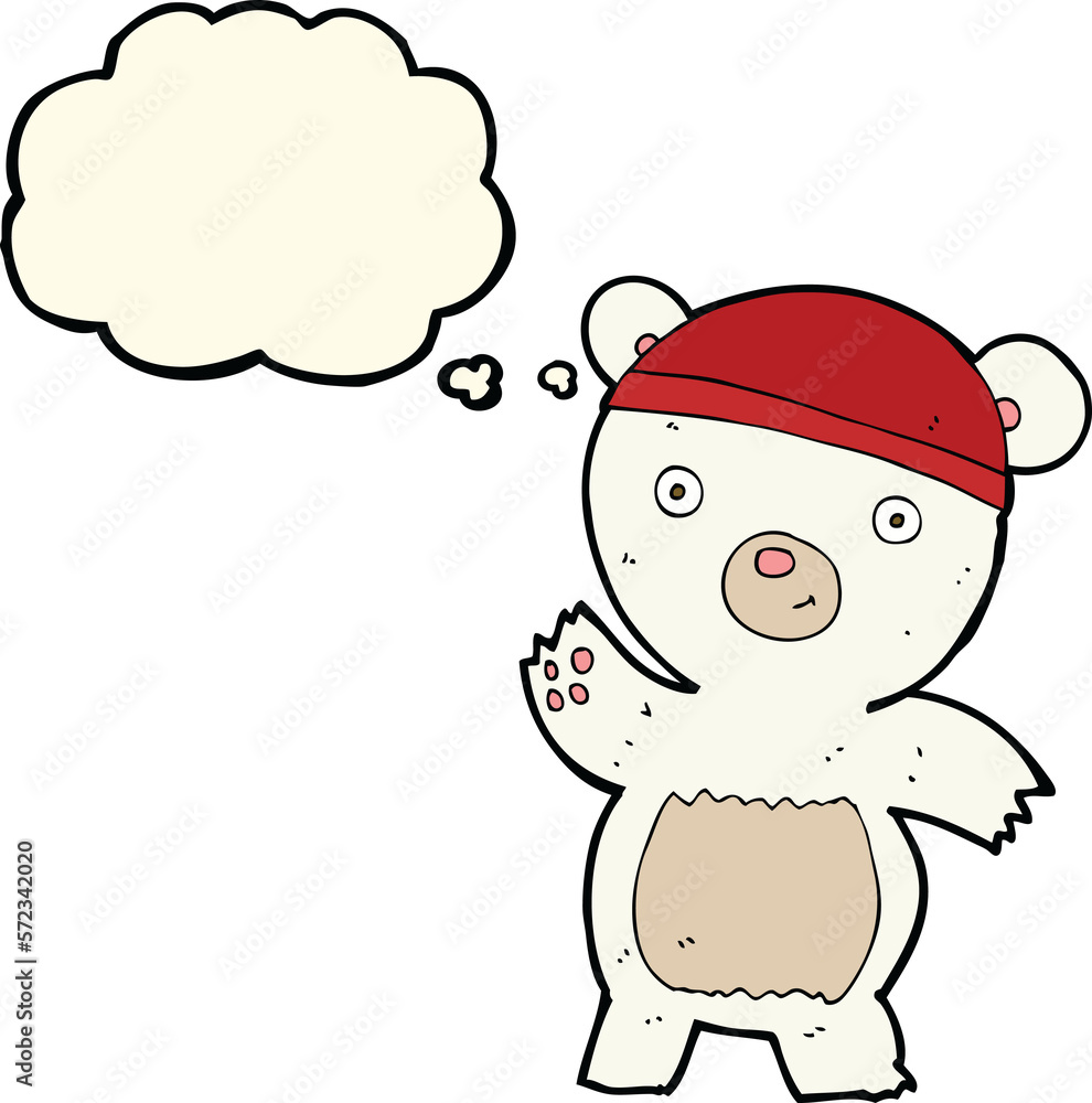 cute cartoon polar bear with thought bubble cute cartoon polar bear with thought bubble