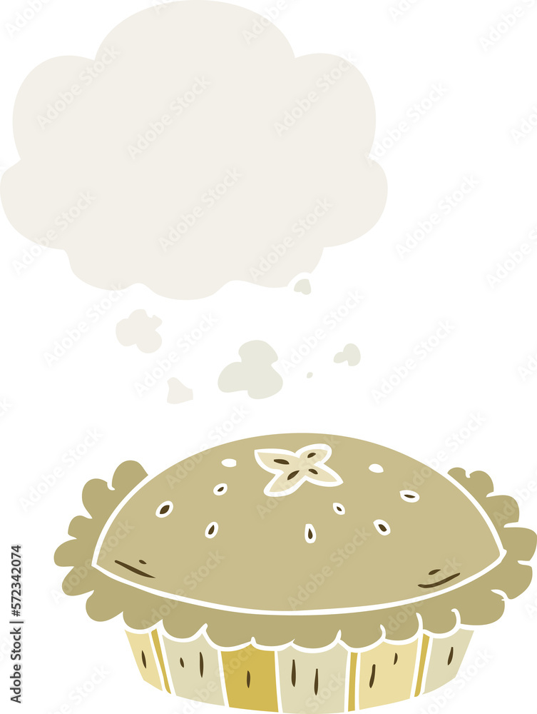 cartoon pie and thought bubble in retro style cartoon pie and thought bubble in retro style