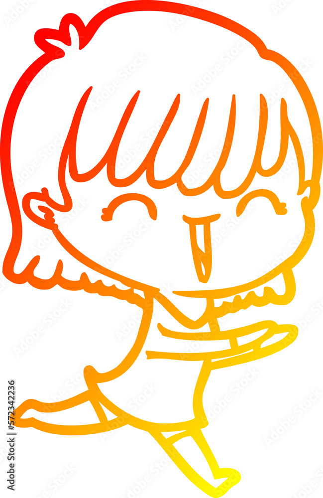 warm gradient line drawing cartoon woman warm gradient line drawing cartoon woman